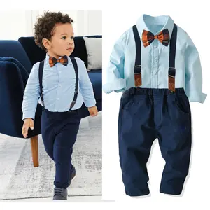 Autumn cotton blouse and overall 4pcs set japan baby bay clothes sets boy