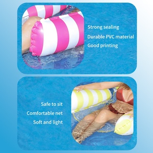 Amaca in tessuto sedia da piscina galleggiante Lounge gonfiabile in PVC per il riposo del nuoto - Product Image 2