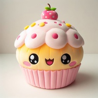 Jouet en peluche mignon en gros Personnaliser la forme jouet de cupcake en peluche pour la décoration d'anniversaire