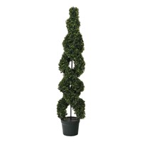 Árbol de Boj Espiral Artificial, Planta Decorativa Duradera para Exteriores en Maceta de Plástico, Decoración para el Hogar y el Porche Delantero, Plantas Artificiales