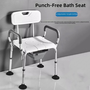 Handicap <b>Shower</b> <b>Chair</b> for Elderly, Adjustable Height Non-Slip Bath Seat with BackrestHeavy Duty 400lbs for Disability Safety CE - Product Image 2