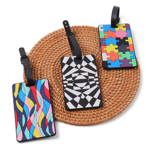 Personalizzato di grandi dimensioni della compagnia aerea in rilievo identificatori del logo nome di viaggio porta-etichetta per bagaglio in silicone - Product Image 1