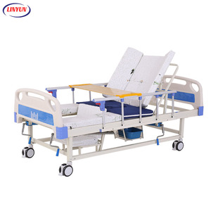 Cama reclinable médica de 3 funciones con inodoro y asiento de inodoro, cama de hospital para enfermería con función de medio giro - Product Image 5