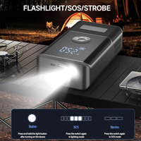 Démarreur de secours 12V 600A pour voiture et compresseur d'air, gonfleur de pneus et chargeur de téléphone avec éclairage