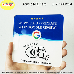 Tarjetas de Reseña NFC Acrílicas, Etiquetas Adhesivas para Mesa de Restaurante con Enlaces a Google, Facebook e Instagram, Etiquetas de Seguidores en Redes Sociales - Product Image 5