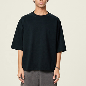 Envío de 7 días en stock 100% Coton Heavyweight Impresión personalizada Camisetas de gran tamaño para hombres Camiseta en blanco Boxy Drop Shoulder Streetwear - Product Image 2