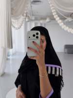 Nouvelle Abaya Hafizah noire et violette à bordure contrastante, ourlet rayé, devant ouvert, coupe ample, modeste, style Dubaï, pour femmes musulmanes, long manteau kimono, vente en gros