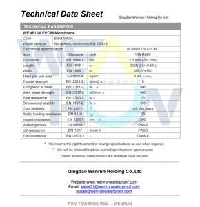 Cubierta de Techo de Caucho EPDM para Aplicaciones Comerciales, Industriales y Residenciales, <span class=keywords><strong>Membrana</strong></span> Impermeable para Techos Planos, Adherida con Adhesivos Líquidos - Product Image 5