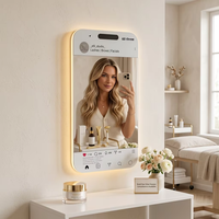 Miroir LED avec interrupteur à capteur IP44, style Instagram moderne, personnalisable avec nom, lumière selfie illuminée, salon, salon de beauté