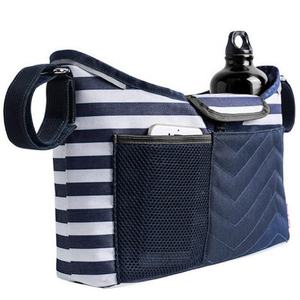 Choice Black and White Stripe <span class=keywords><strong>Cochecito</strong></span> Organizador Consola para padres con bolsillo para teléfono de malla grande - Product Image 3