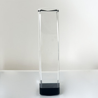 Trophée rectangulaire transparent avec base noire MH-LJ0217
