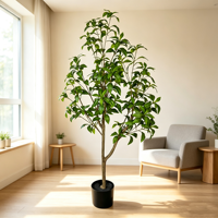 Arbre artificiel Pieris de 120 cm, plante artificielle Bonsaï, faux arbre pour la décoration intérieure de la maison et du jardin