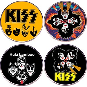 Spilla da petto <span class=keywords><strong>KISS</strong></span>, bandiera <span class=keywords><strong>rock</strong></span>, metal, musica, punk, elettroplaccata, rotonda, distintivo, emblema, accessorio in lega - Product Image 1