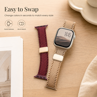 Bracelet de montre magnétique en nylon tressé fin avec bordure en dentelle pour Apple Watch 38mm 40mm 41mm 42mm 44mm 45mm 46mm 49mm – Idéal pour le quotidien