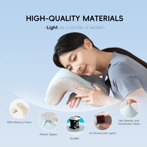 YUE RISE Oreiller ergonomique en mousse à mémoire de forme <span class=keywords><strong>pour</strong></span> la sieste, avec design creux <span class=keywords><strong>pour</strong></span> soutenir les bras, confort multi-scénarios, idéal <span class=keywords><strong>pour</strong></span> les dormeurs sur le ventre - Product Image 4