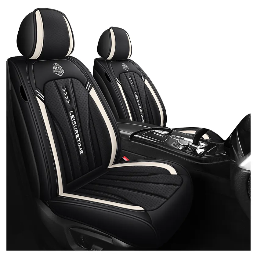 new design easy install sporty bright color interior accessory breathable nappa leather car seat cover cushion set