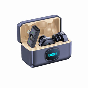 Microphone sans fil avec boîtier de charge, longue durée d'utilisation, pince à collier magnétique, mode pratique pour les interviews en direct en plein air - Product Image 4