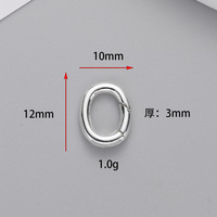 Fermoir à ressort ovale 10*12MM en argent sterling 925, fermoir à ressort personnalisé en or 18K, accessoire de bijouterie