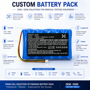 Batterie personnalisée pour incubateur, analyseur, équipement de test médical, radiateur, Li-ion OEM ODM - Product Image 3
