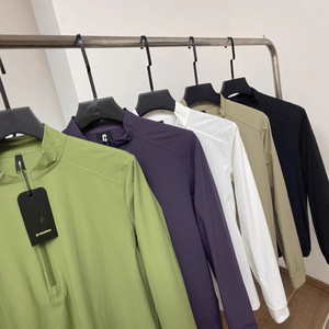 2025 Nieuwe Stijl 160g Casual Sport Running Fitness Snel Droogende <span class=keywords><strong>Half</strong></span> Zip Lange Mouwen Herenjas - Product Image 3
