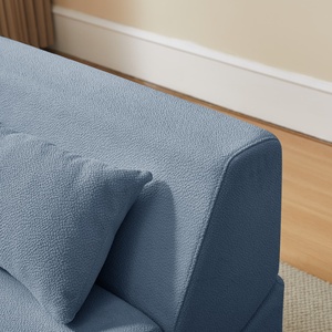 Midcentury โซฟาผ้าขนอัลปาก้าหุ้มสี่เหลี่ยมทันสมัยเป็นมิตรกับสิ่งแวดล้อมโซฟาพักผ่อนสองที่นั่งสำหรับโรงแรมวิลล่า - Product Image 5