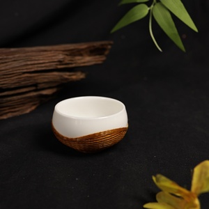 Service à thé Kung Fu en porcelaine blanche tressée de <span class=keywords><strong>bambou</strong></span>, fait main, style chinois, avec théière et tasses de 200 ml, couvercle inclus - Product Image 4