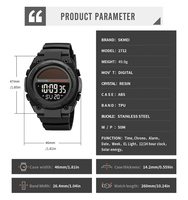 Jam Tangan Digital SKMEI 2712 Grosir Ringan Tahan Air 50M Kronograf Alarm Lampu EL Grosir Ramah Lingkungan Desain Outdoor