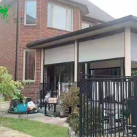 Store banne motorisé électrique MINGYU avec rail zippé intégré, en tissu haute durabilité personnalisable, pour extérieur, patio, coupe-vent et imperméable, offrant une protection solaire.