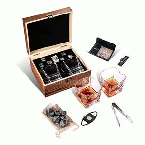 Logo personnalisé Verre à liqueur à whisky Verres à vin rouge avec <span class=keywords><strong>pierre</strong></span> de glace Coffret cadeau fantaisie Tendances Nouveautés 2026 Nouvelles idées de produits 2026 - Product Image 2