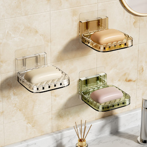 <b>Soap</b> <b>Dish</b> Acrylic Rectangular Self Drain Wall Mounted Bathroom <b>Soap</b> <b>Holder</b> Transparent White Light Green Amber Color - Product Image 1