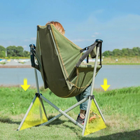Chaise de camping portable de haute qualité pour l'extérieur, dossier réglable, pliable, chaise à bascule pour adultes et enfants