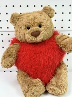 Peluche Jellycats British Jelly Love Bear Barcelona Bear en tissu velours rembourrée de coton PP