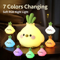 Veilleuse en silicone mignonne, 7 couleurs changeantes, commande tactile, lampe de chevet, cadeau pour chambre d'enfant, veilleuse