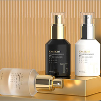 Flacon pulvérisateur de brume en verre à épaulement incliné de 30ml 50ml noir blanc pour cosmétiques produits de soins de la peau