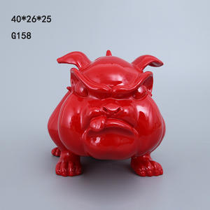 Escultura Decorativa de Resina Personalizada, Escultura de Perro Diablo Rojo, Estatua de <span class=keywords><strong>Bulldog</strong></span> - Product Image 2