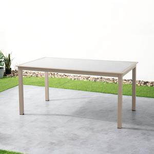 Tavolo lungo in lega di alluminio con piano in pietra granitica da 160 centimetri, prodotto dalla fabbrica moderna di Guangdong, adatto per uso esterno e ristoranti. - Product Image 2