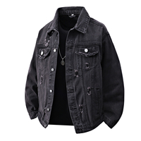 Blousons en jean pour hommes, 100% coton, déchirés et délavés, style vintage, nouvelle collection, design de créateur, technologie Stone Wash, ODM, vente en gros à faible MOQ