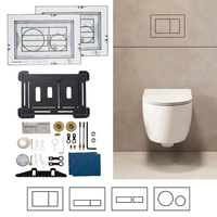Kit d'outils de découpe de carreaux pour plaque de chasse d'eau universelle 4 en 1 à double chasse, pour réservoir encastré et toilettes suspendues au design moderne