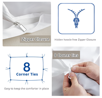 Ensemble de draps de lit d'hôtel blancs de luxe personnalisés OEM 100% housse de couette à rayures en polyester drap plat tissé pour hôtels