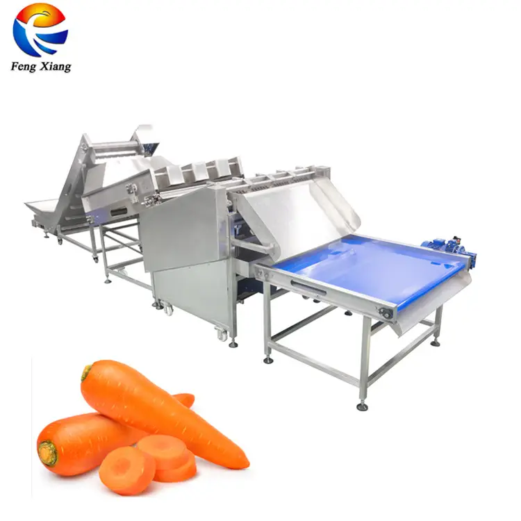 Fully Automatic Baby Carrot Washing Polishing Slicing Cutter Cutting Packing Processing Line
