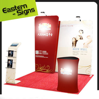 Stand d'exposition portable en aluminium et tissu incurvé de 10 pieds pour la publicité, les salons professionnels et la promotion