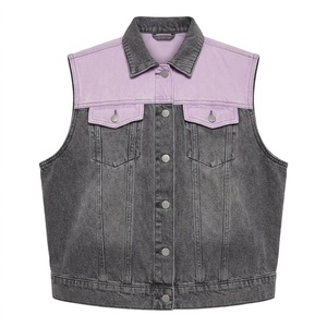 Chaleco vaquero personalizado para mujer, denim índigo oscuro, proveedor mayorista de denim rígido para marcas de ropa estadounidenses - Product Image 3