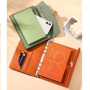 Cuaderno personalizable PU cuero cubierta dura espiral A5/A6 carpeta de anillas logotipo impreso personalizado diario planificador caja de regalo conjunto - Product Image 3