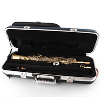 Professional FSS-200BH Beginner's Gold Lacquer Brush Soprano Saxophone for Music Lover