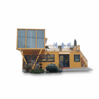 Villa moderne de luxe à deux étages en conteneurs d'acier, maison préfabriquée à assemblage rapide, étanche, 2 chambres, double étage, avec carport et bureau