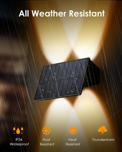 Lampe solaire LED pour paysage, éclairage haut et bas, luminaire mural solaire extérieur étanche - Product Image 2