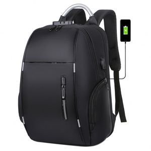 Wholesale Waterproof Oxford Custom Print logo Mochilas Business Travel Unisex Anti Theft Password <b>Lock</b> Usb Laptop Backpack - Product Image 5