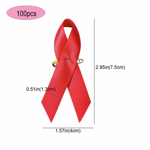 Amour <span class=keywords><strong>ruban</strong></span> rouge événement caritatif international Logo promotionnel <span class=keywords><strong>SIDA</strong></span> VIH Badge broche Corsage accessoires - Product Image 4