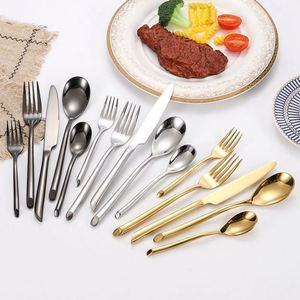 Best Sale Gold Cutlery Set Modern Western 18/0 Stainless Steel Dinner Fork Spoon Cutlery <b>Flatware</b> Set for Restaurant - Product Image 5