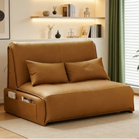 Canapé-lit convertible multifonctionnel intelligent, fauteuil inclinable moderne en cuir avec rangement latéral